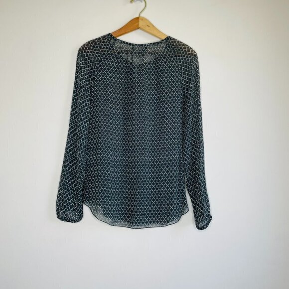 Isabel Marant Silk Printed Blouse - Geometric Grey & Off-White - Picture 3 of 11